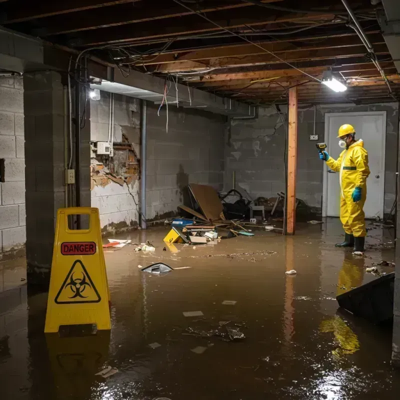 Flooded Basement Electrical Hazard in Greenfield, MO Property