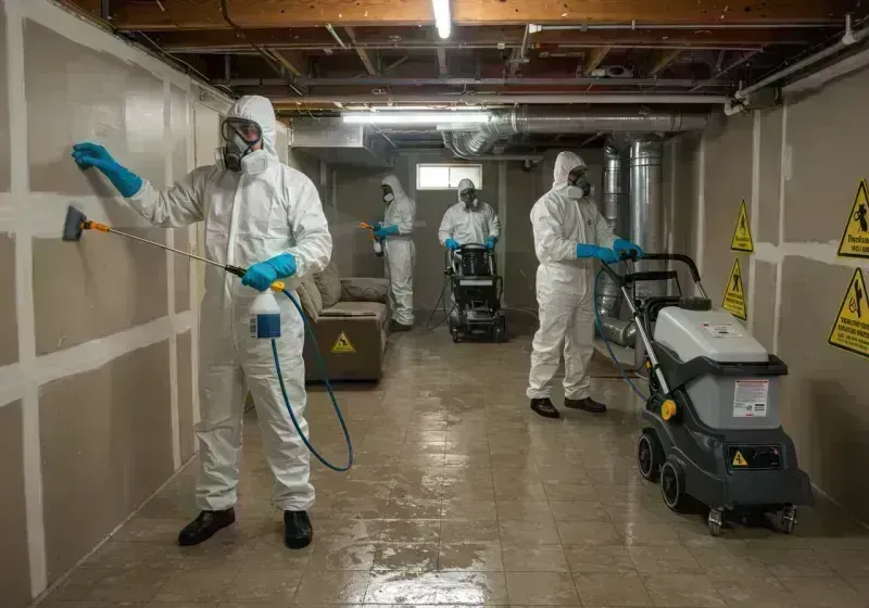 Basement Moisture Removal and Structural Drying process in Greenfield, MO